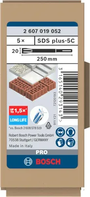 Produktbild von Bosch Professional Flachmeißel Long Life SDS-plus (5 Stück)