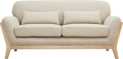 Produktbild von Miliboo - Sofa skandinavisch 2 Plätze beiger Stoff YOKO