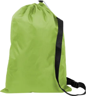 Produktbild von Turnbeutel mit Kordelzug und Schultergurt, 100% Polyester, 32x46 cm, grün