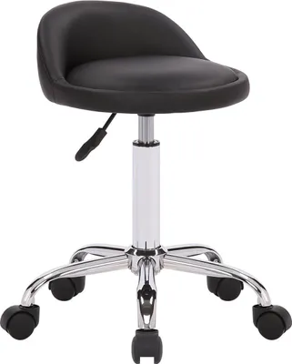 Immagine prodotto di Sgabello da lavoro ergonomico - sedia girevole - comfort regolabile in altezza, ideale per l'ufficio e il salone. Colore: nero