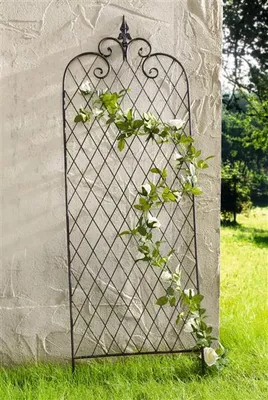 Produktbild von Rankgitter "Raute" aus Metall in Rost Optik, 115 cm hoch, Rankhilfe, Rankgerüst, Gartenstecker, Dekostecker