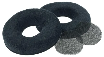Produktbild von vhbw 2x Ohrpolster kompatibel mit AKG K141, K141M, K141 Studio, K142, K121, K121S, K121 Studio Kopfhörer Headset, Kunststoff Schwarz, Matt