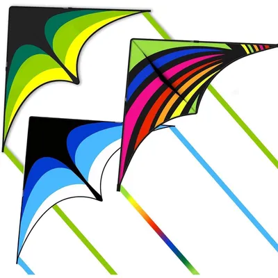 Immagine prodotto di Set Delta Drachen, 3 pezzi, verde, arcobaleno, blu, 60"x30", 300ft di filo