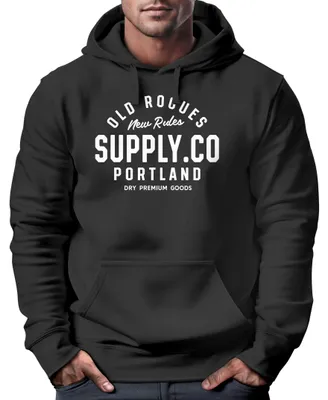 Produktbild von Hoodie Herren Schriftzug Aufschrift Schrift Retro College Freizeit Sport Kapuzen-Pullover Männer Fashion Streetstyle Neverless® schwarz S