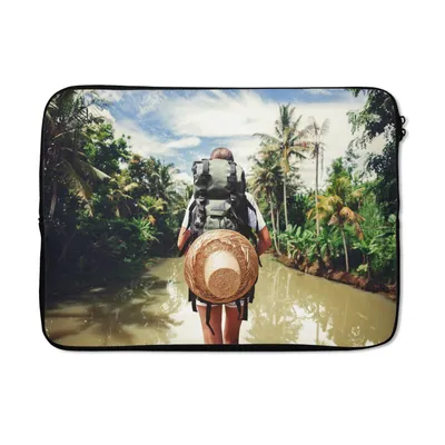 Produktbild von MuchoWow® Laptop Hülle 14 ZollDschungel - Reisen - Wasser Laptoptasche - Laptoptasche - Stoßsicher - Schutzhaube