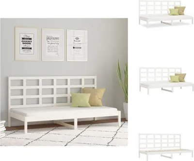 Produktbild von vidaXL Tagesbett Weiß 90x200 cm Massivholz Kiefer - Betten & Bettgestelle