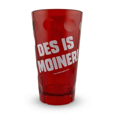 DES IS MOINER! Dubbebecher 0,5 Liter (Rot) aus Plastik - Pfälzer Dubbeglas