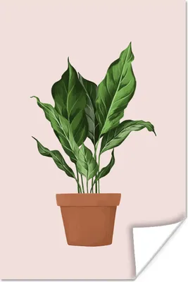Produktbild von MuchoWow® Poster Pflanze - Blumentopf - Pastell 80x120 cm - Papierdruck