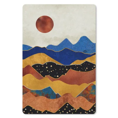 Produktbild von MuchoWow® Mauspad Mousepad Blau - Gold - Marmor 18x27 cm - Mousepads - Maus Mat - Pad - Mausunterlage