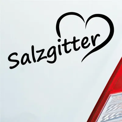 Produktbild von Auto Aufkleber Salzgitter Herz Stadt City Liebe Love 17,5x8 cm Schwarz Matt Sticker Heckscheibenaufkleber