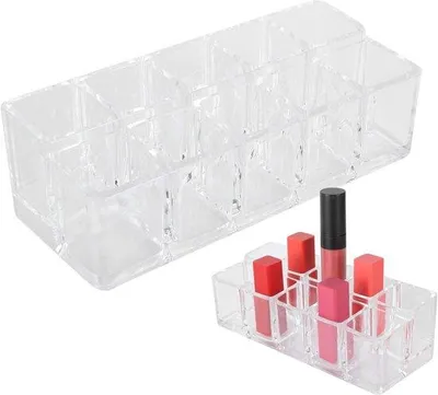 Produktbild von Kosmetik-Organizer - 10-Raster - Acryl - Verstelbare Lippenstift-Halterung - Kosmetik-Display-Rack