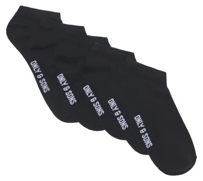 Produktbild von Only & Sons Herren Onsbasic Sneaker Sock 5 Pack Noos, Black, 39-42 (5er Pack)