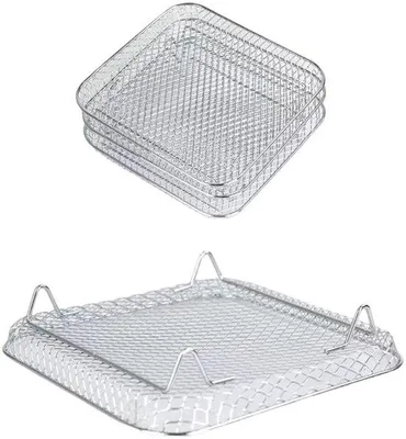 Image de Friteuse à air - Empilable - Acier inoxydable - Grille - Accessoires pour friteuse à air - 20 x 19 x 9 cm - Compatible avec Foodi 8L