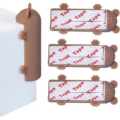 Produktbild von Eckabdeckung aus Silikon im 4er-Pack - braun