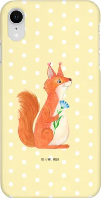 Produktbild von Mr. & Mrs. Panda Iphone XR Handyhülle Eichhörnchen Blume - Gelb Pastell - Geschenk, Lachen, Spaß, Handy Case, Eichhorn, Spruch Positiv, Premium Kunststoff