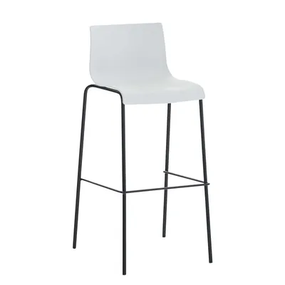 Produktbild von CLP 2er Set Barhocker Hover Kunststoff 4-Fuß Gestell 4-Fuß Gestell weiß Gestell Farbe schwarz