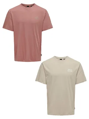 Produktbild von ONLY & SONS 2er-Set T-Shirt locker geschnitten Rundhals kurzarm Größe: XXL