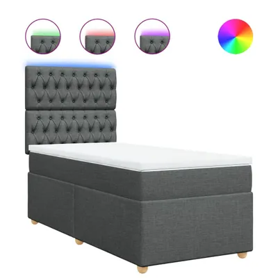 Produktbild von vidaXL Boxspringbett mit Matratze Dunkelgrau 80x200 cm Stoff