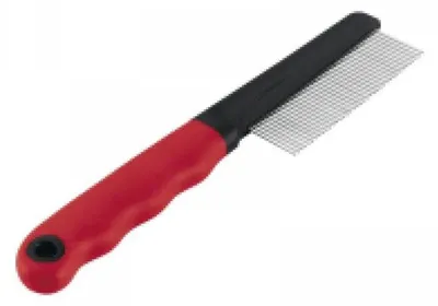 Immagine prodotto di pettine per animali 20 x 1,6 cm gomma/acciaio nero/rosso