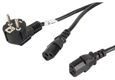 Image de Câble d'alimentation lanberg schuko cee 7/7 vers 2x iec320 c13 2m