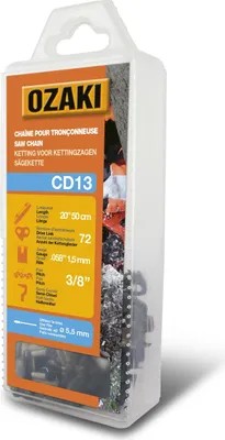 Produktbild von OZAKI Halbquadratische Sägekette: .3/8" .058 (1,5 mm) 72 Antriebe