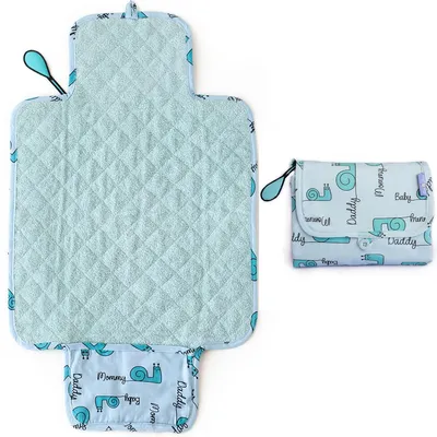 Produktbild von Milk&Moo Sangaloz Tragbare Wickelunterlage, Baby Wickelauflage, Reise Wickeltasche, Baby Wickeln auf Reisen, Blau, Wickeltasche, Türkiye Made