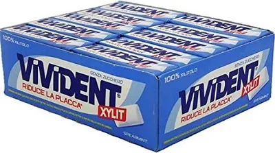 Produktbild von Perfetti Vivident Xylit Spearmint Xilitolo Kaugummi ohne zucker Grüne Minze reduziert Plaque stick 40pz
