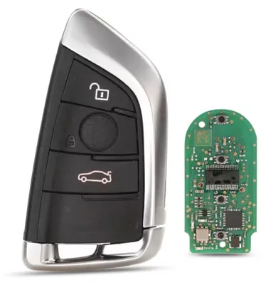 Produktbild von Voll funktionsfähiger und programmierbarer Techstar-Autoschlüssel, kompatibel mit BMW 1er, 2er, 3er, 4er, 5er, 6er, 7er, X3, X4, X5, X6, M2, M3, M4 – 433 MHz, Chip ID49 PCF7945, Gehäuse mit 3 Tasten