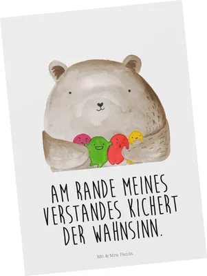 Produktbild von Mr. & Mrs. Panda Postkarte Bär Gefühl - Weiß - Geschenk, Teddy, Wahnsinn, Verrückt, Grußkarte, kunstkarte, Ansichtskarten, Durchgedreht, Postkarten, Ansichtskarte