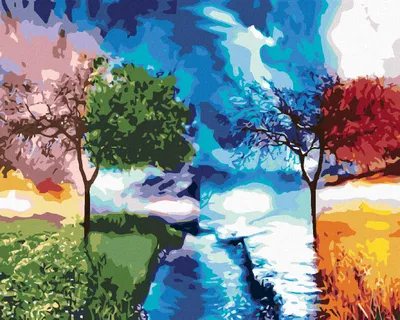Obrázok produktu pre Zuty - Maľovanie podľa čísel - 4 ROČNÉ OBDOBIA, 40x50 cm, bez rámu a bez vypnutia plátna