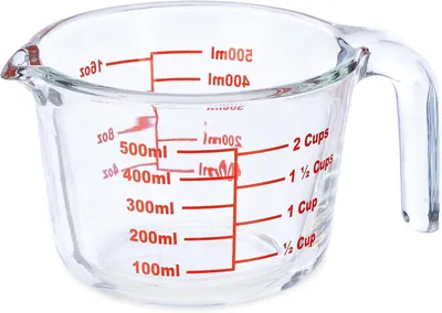Productafbeelding van Maatbeker 500 ml - Glas - Hittebestendig - Mag in de magnetron - Maatstrepen in ml - Onsen en cups - Transparant