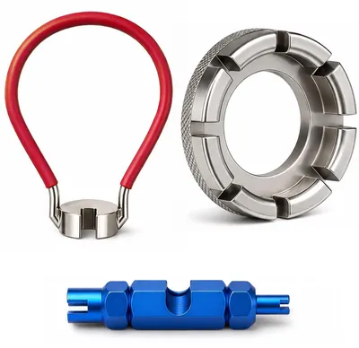 Image de Clé pour rayons de vélo, kit d'outils pour rayons de vélo comprenant 2 démonte-pneus