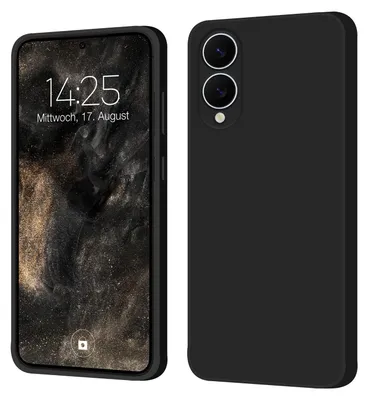 Produktbild von Hülle für Samsung Galaxy S25 Edge Case Cover Bumper Smartphone Softgrip Schutzhülle Farbe: Schwarz