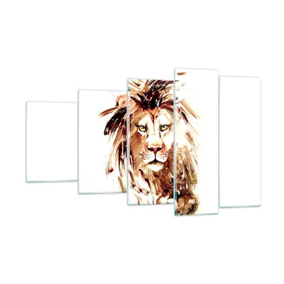Produktbild von Bilder auf glas - Abbildung intelligent König Löwe - 100x60cm - Glasbilder - Wandbilder - Kunstdruck - zum Aufhängen bereit - Wanddekoration aus Glas - Glas Bilder - Wandbild auf Glas - GEG100x60-3067
