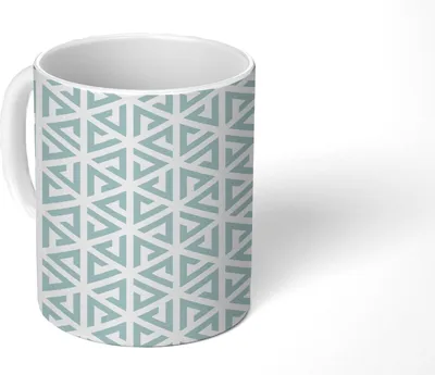 Produktbild von MuchoWow® Tasse Kaffeetasse Kaffeebecher 350 ml Design - Geometrie - Muster - Dreieck Teetasse - Fototasse - Becher - Keramikbecher - Teebecher - Kaffeetasse - Bürotasse