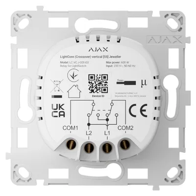Produktbild von Ajax Smartes Kreuzschalter-Relais LightCore 868MHz Jeweller Weiß