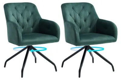Image de Chaises de salle à manger - Chaises pivotantes - Chaises avec accoudoirs - Fauteuils - Chaises de bureau - Vert olive