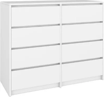 Image de BDW, Commode avec tiroirs, Sideboard Salon, 120x100cm, Blanc