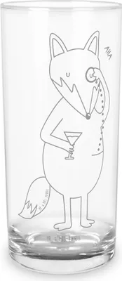 Produktbild von Mr. & Mrs. Panda Wasserglas Fuchs Lord 200 ml - Transparent - Geschenk, Schick, Füchse, Motivation Spruch, Lustig, Neugierig, Glas, Wasserbecher, Tumbler, Cocktailglas
