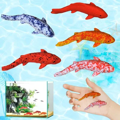 Produktbild von Kunststoff Fische für Aquarium, 5 Stück, Realistische Dekorationsfische, Schwimmende Ornamente, für Aquarien