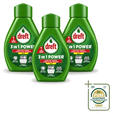 Produktbild von 3 x Dreft 3-in-1 Power Spray Zitronen-Nachfüller 500 ml - Vorratspackung - 3 Stücke