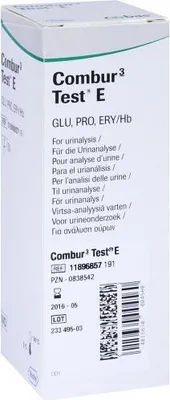 Obrázok produktu pre Combur 3-Test E, dovážaný tovar Balenie: 50 kusov | Balenie (50 testov)