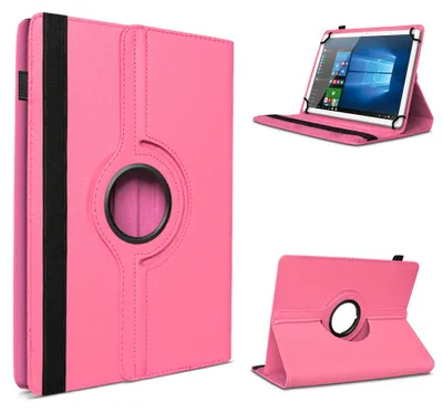 Produktbild von Tablet Schutzhülle für 10 - 10.1 Zoll Tasche 360° Drehbar Universal Hülle CoverFarben:Pink;Tablet Modell für:Trekstor Surftab 10.1