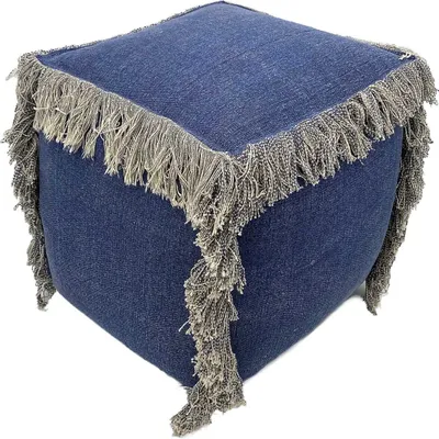 Produktbild von Soma Bodenkissen  Sitzhocker Sitzpouf 40x40 cm Sitzwürfel Sitzpuff Fußhocker Stonewashed jeans blau