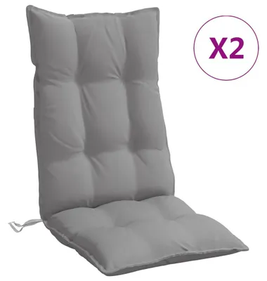 Image de vidaXL Coussins de chaise à haut dossier 2 pcs. Gris Tissu Oxford