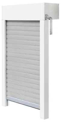 Aufsatzrollladen-Set Mini, PVC, 100x120 cm, weiß/grau, kürzbar
