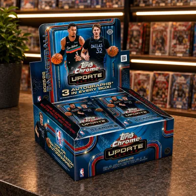 Produktbild von 2025-26 Topps Chrome NBA Update Series Jumbo Box Englisch, KI-generiertes Bild
