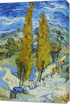 Zdjęcie produktu dla Obraz 60x90cm The Poplars at Saint-Rémy, Van Gogh Vintage