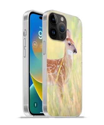Produktbild von MuchoWow® Handyhülle Schutzhülle Hülle für Apple iPhone 14 Pro - Softcase Hirsche - Gras - Grün Silikon Softcase Handy Hülle - Umschlag