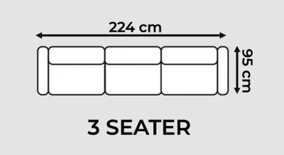 Produktbild von Dreisitzer Couch Polster Möbel Samt Couch Stoff Sofa 224cm Couchen